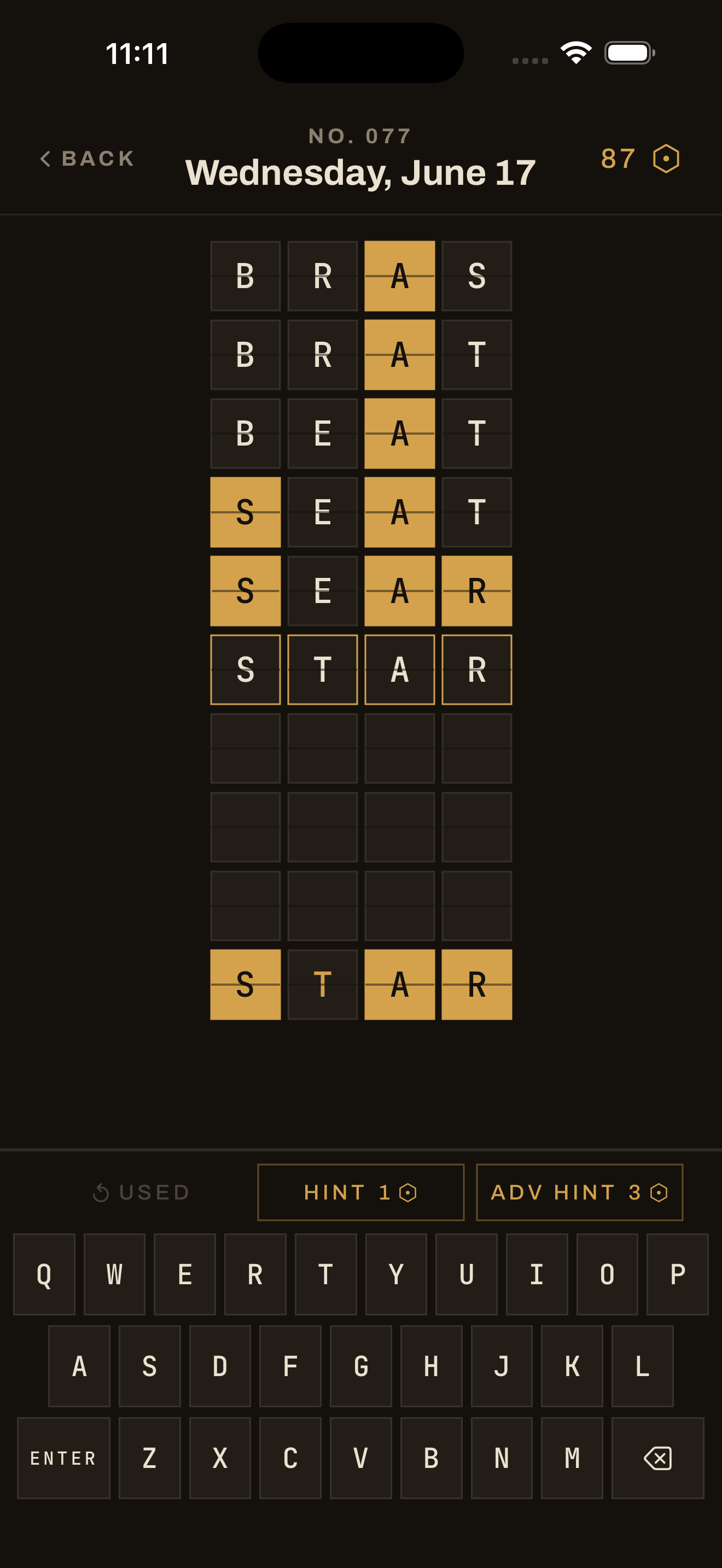 Shift letter ladder board